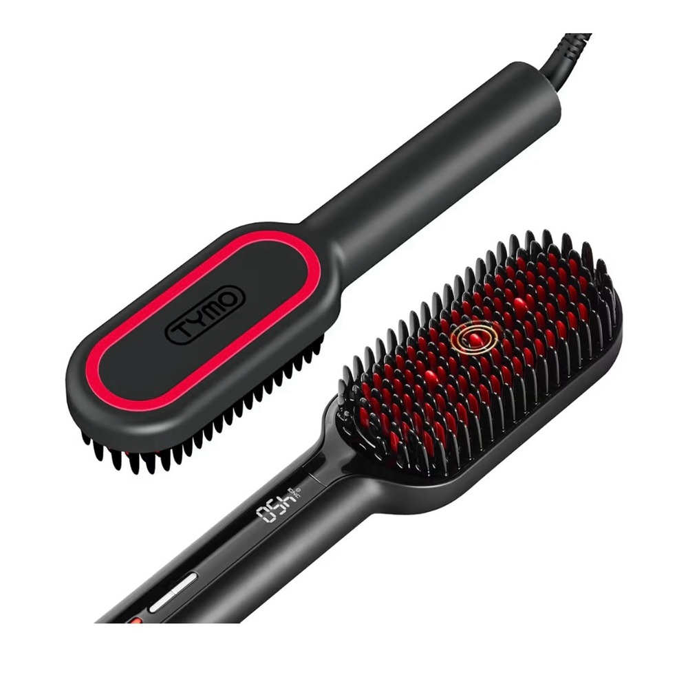 TYMO Ionic plus Black and Red Hair Straightening Brush
